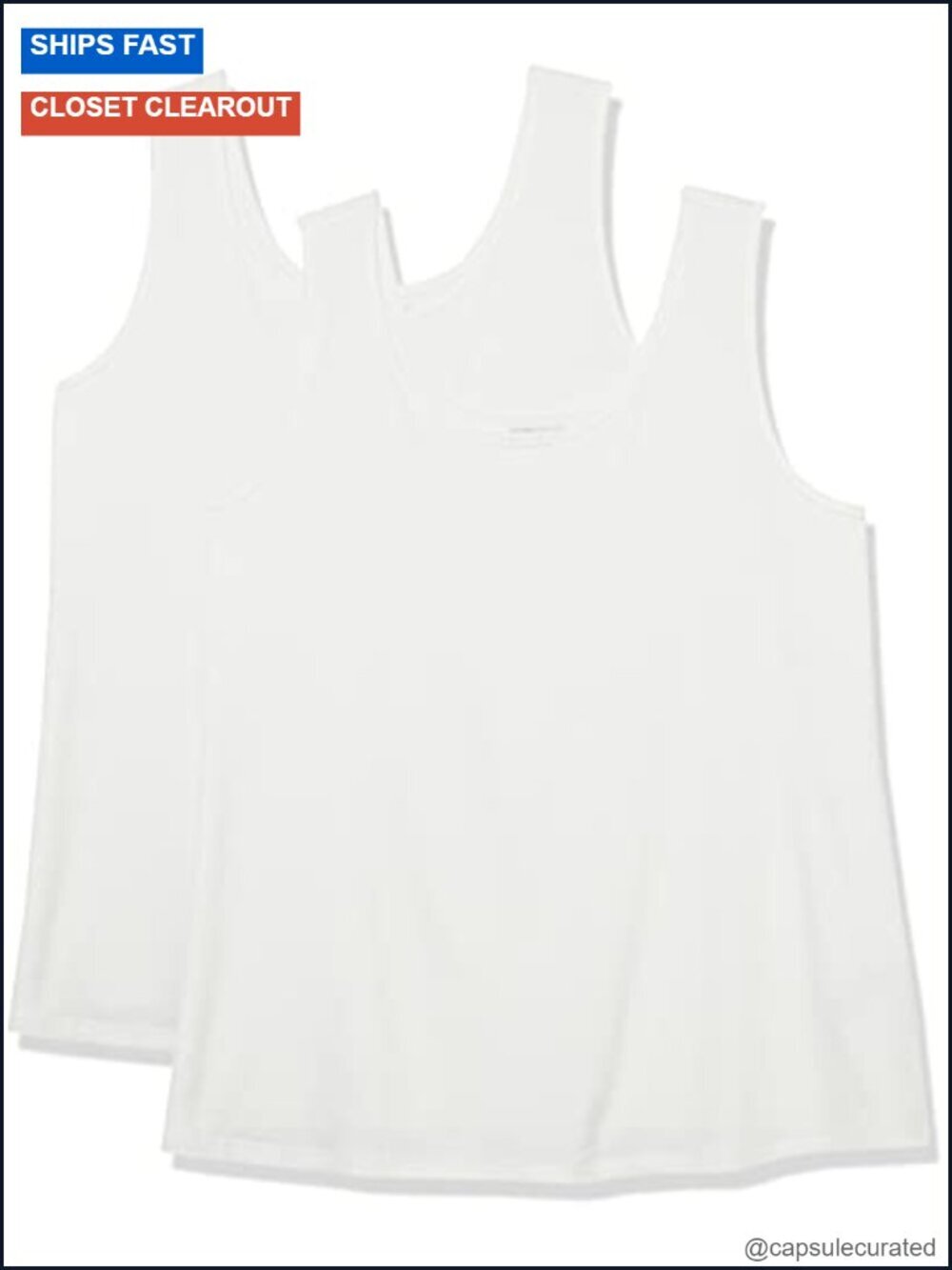Plus Size Slim Fit Scoop Neck Tank Top - Cotton Modal Blend, Strappy